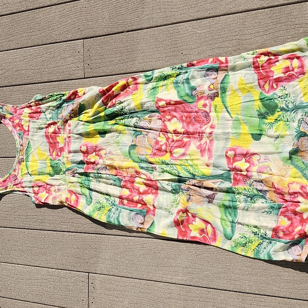 (S) Jams World Multicolor Floral Dress Collector Vintage 100% Rayon Vacation Wow